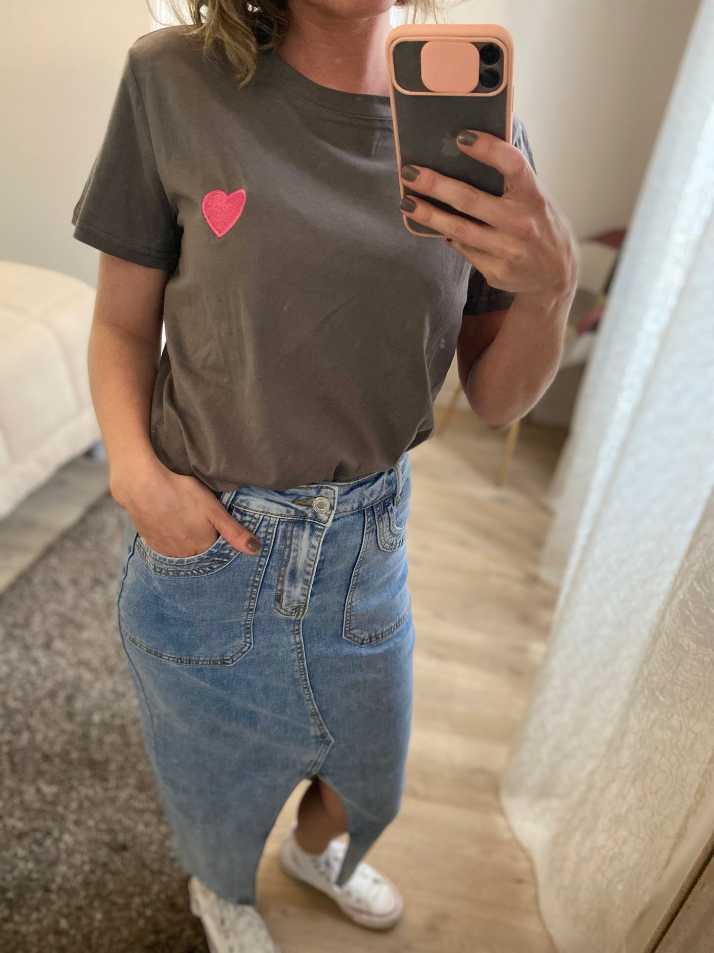 Teeshirt cœur rose