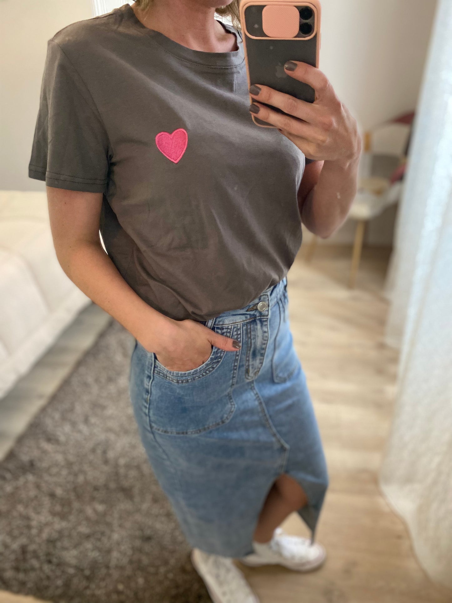 Teeshirt cœur rose