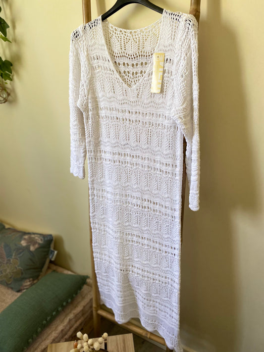 Robe crochet blanche